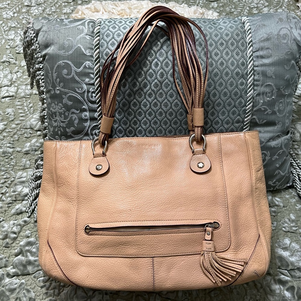 Kate Spade Tan Leather Tote with Tassel